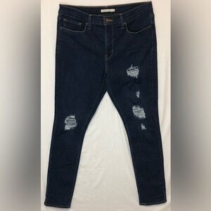 Levi’s dark blue wash women’s 311 Shaping skinny distressed 32X30